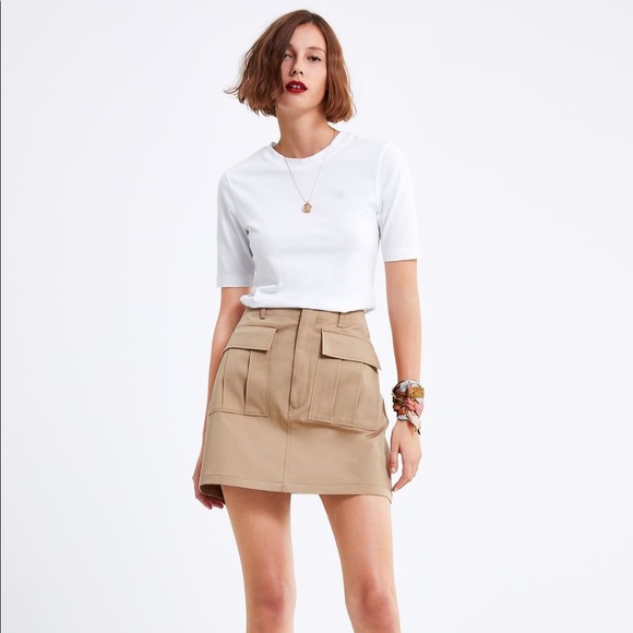 *sold depop* Zara beige utility mini skirt M - Picture 2 of 9